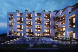 Квартира с 1 спальней с видом на море в ЖК с бассейном